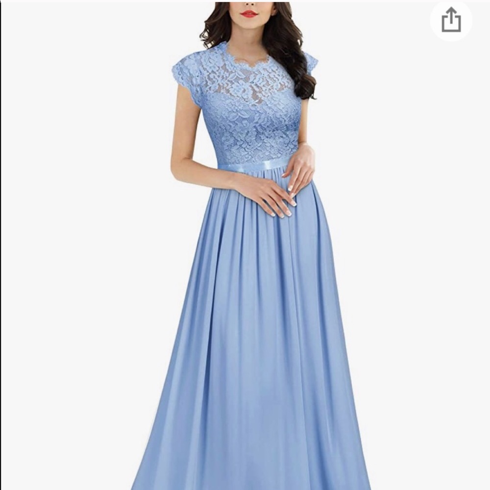 long formal dress 
Bridal/prom/wedding
Blue lace - Picture 9 of 9